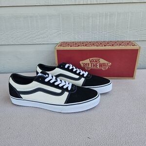 Vans Ward Retro S/C Marshmallow Black Suede Canvas Skate Sneaker Men SZ 11.5
